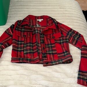 Size small cropped plaid jacket